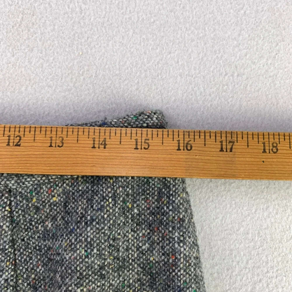 Halogen Tweed Ruffle Hem Skirt Women 10 Gray Wool Office Professional Career